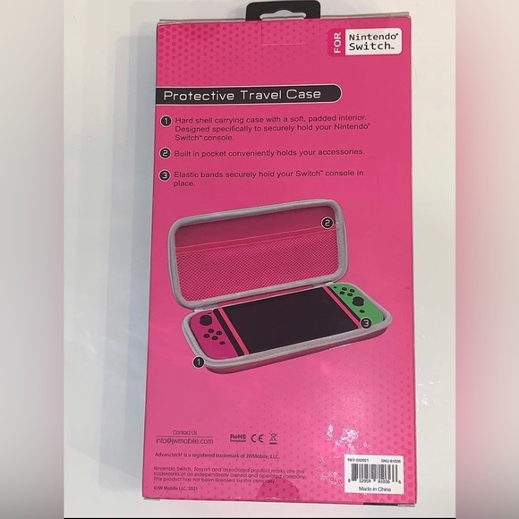 Nintendo Switch Compatible Pink Case New - Picture 2 of 2